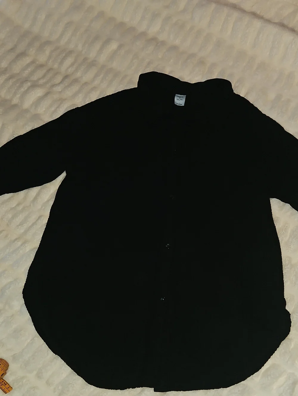 Shade & Shore Black Long-Sleeve Button-Down Shirt
